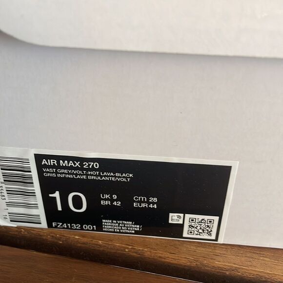 Nike Air Max 270 Vast Grey USA Men Size 10/UK 9/EU 44(FZ4132-001) - Picture 12 of 13